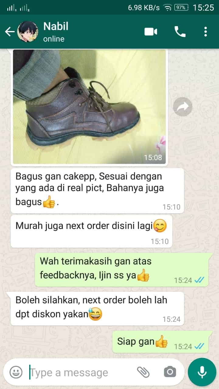 testimoni sepatu septi king-min